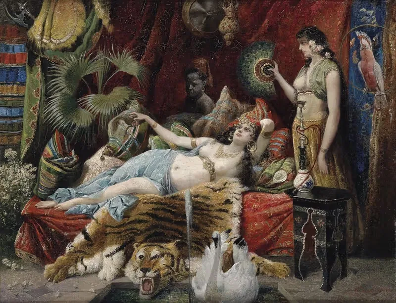 Час досуга в гареме by Иосиф Химмель, 1921 — digital art print download
