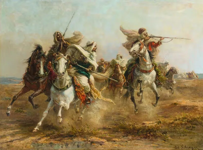 Бедуины, прицеливающиеся by Адольф Шрайер — digital art print download