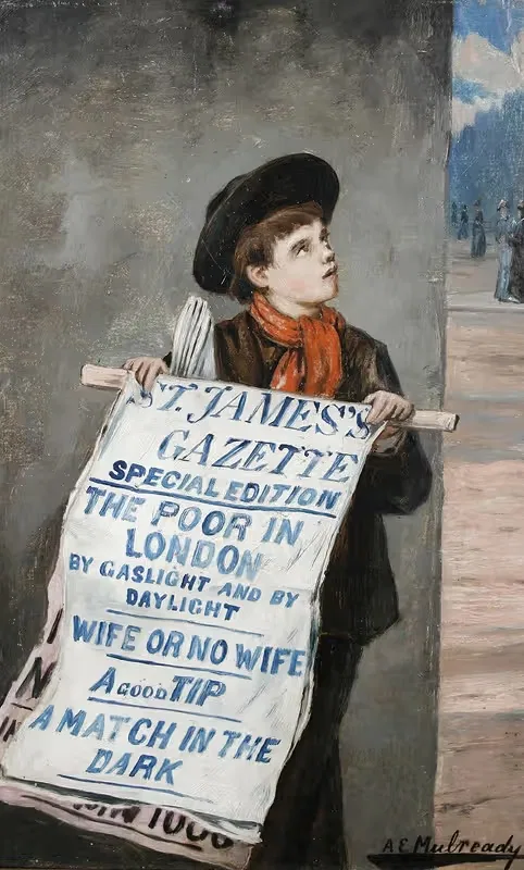 A London Newsboy — Augustus Edwin Mulready