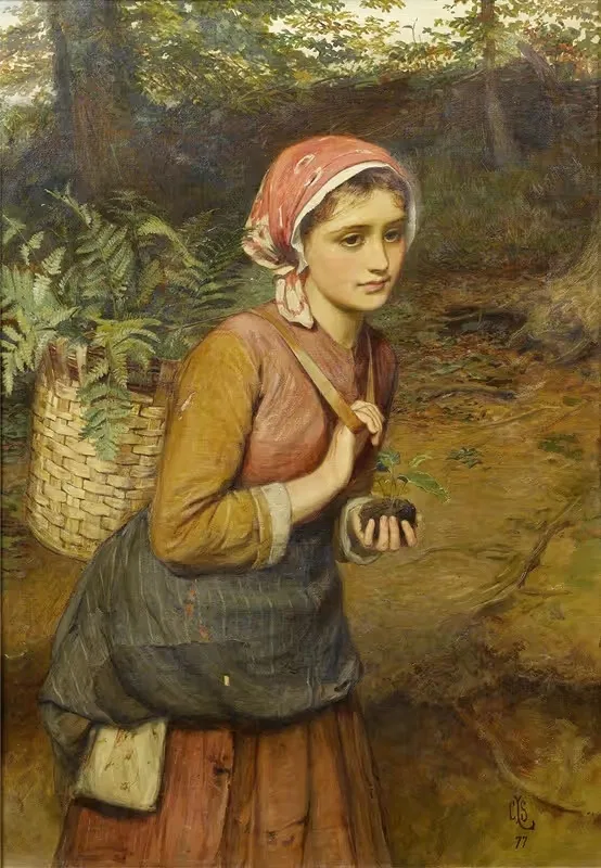 Собирающая папоротники by Чарльз Силлем Лиддердейл, 1877 — digital art print download