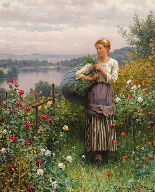 The Rose Garden by Daniel Ridgway Knight — digital art print download