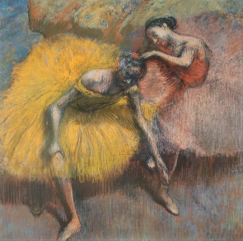 Deux Danseuses Jaunes Et Roses — Edgar Degas