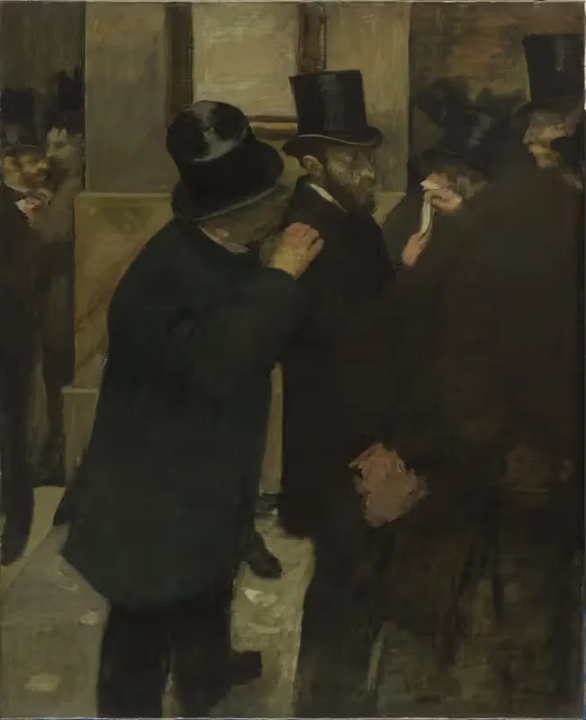 Portraits At The Stock Exchange — Edgar Degas