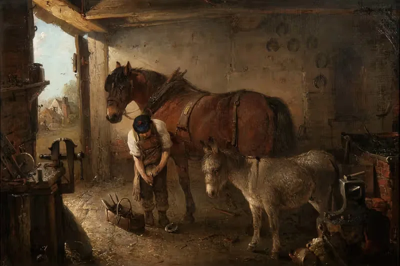 A Farrier Shoeing A Plough Horse — Edward Robert Smythe
