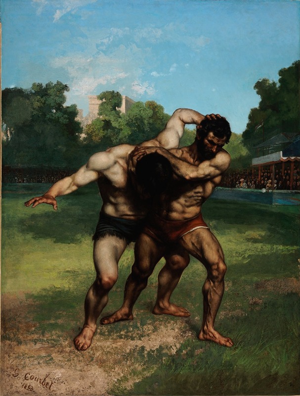 The Wrestlers by Gustave Courbet — digital art print download