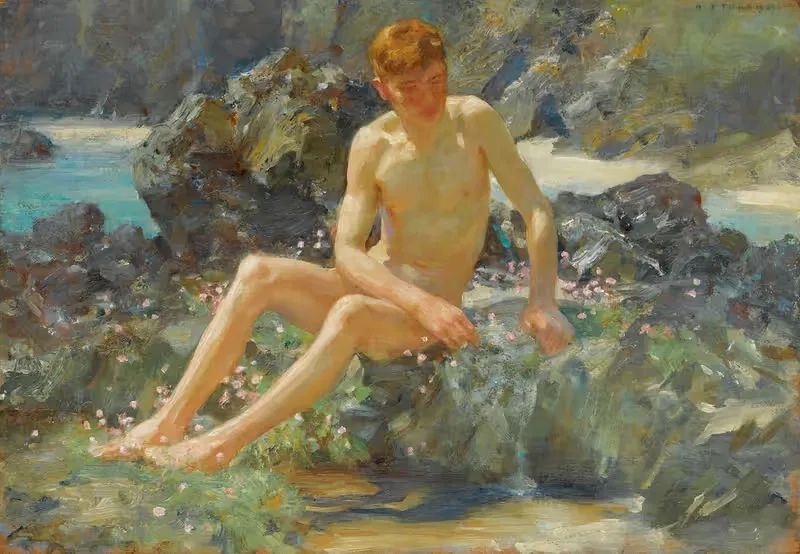 Ню на скалах by Генри Скотт Таке, 1927 — digital art print download