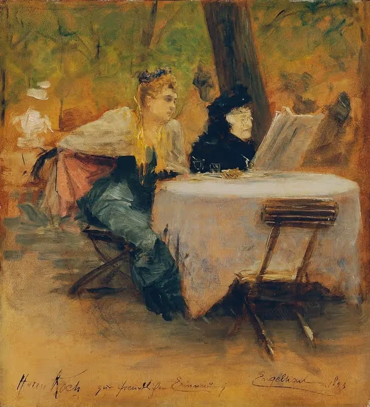 В садовом ресторане by Йозеф Энгельхарт, 1893 — digital art print download
