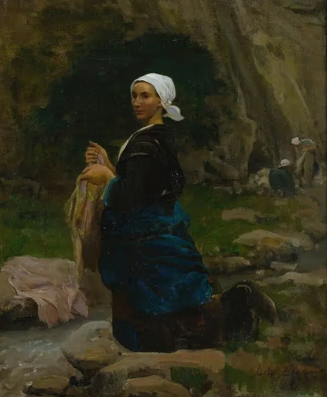 Бретонская прачка by Жюль Брета, 1865 — digital art print download