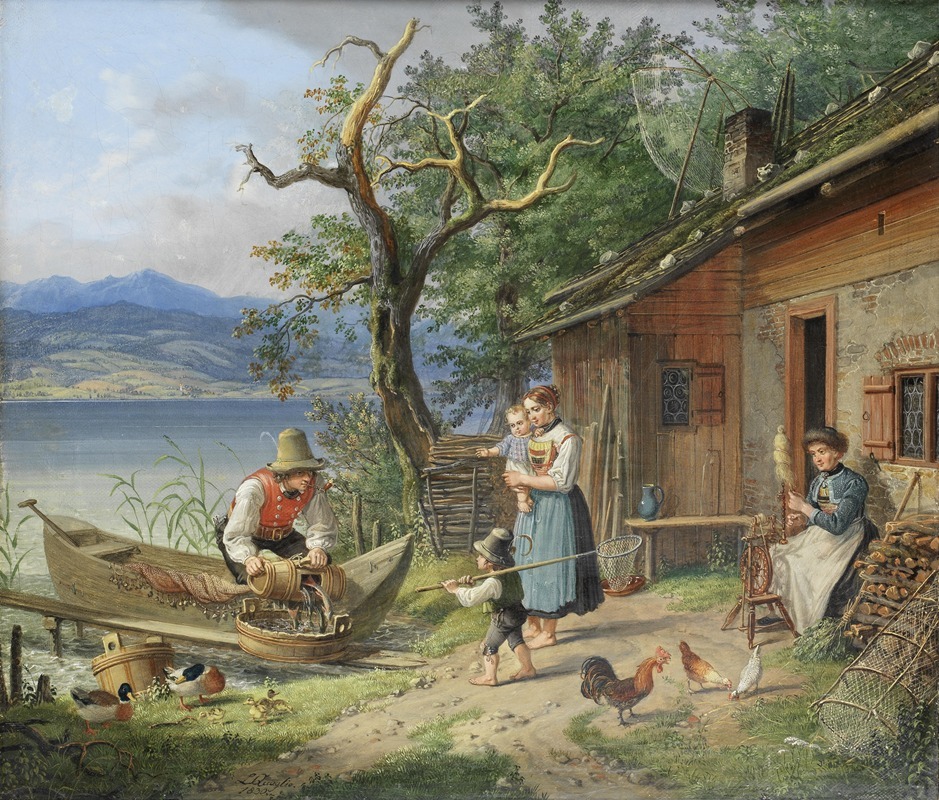 Разгрузка улова by Лоренцо Квальо — digital art print download