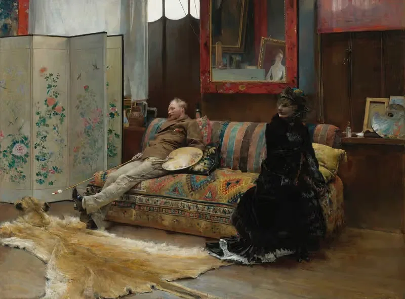 Bouderie (Gustave Courtois In His Studio) — Pascal-Adolphe-Jean Dagnan-Bouveret
