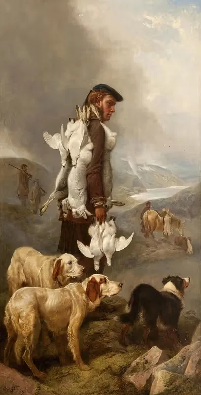 Winter Shooting, Hares And Ptarmigan — Richard Ansdell