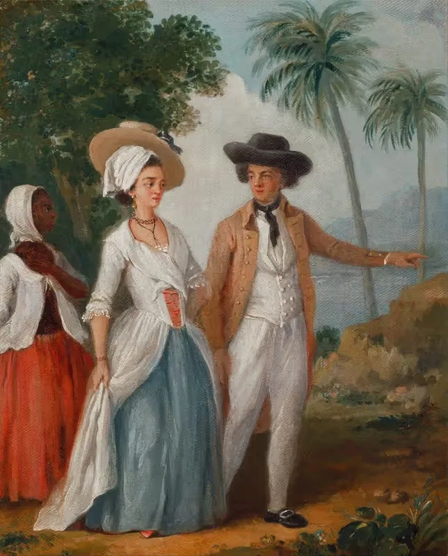 Planter And His Wife, With A Servant — Agostino Brunias