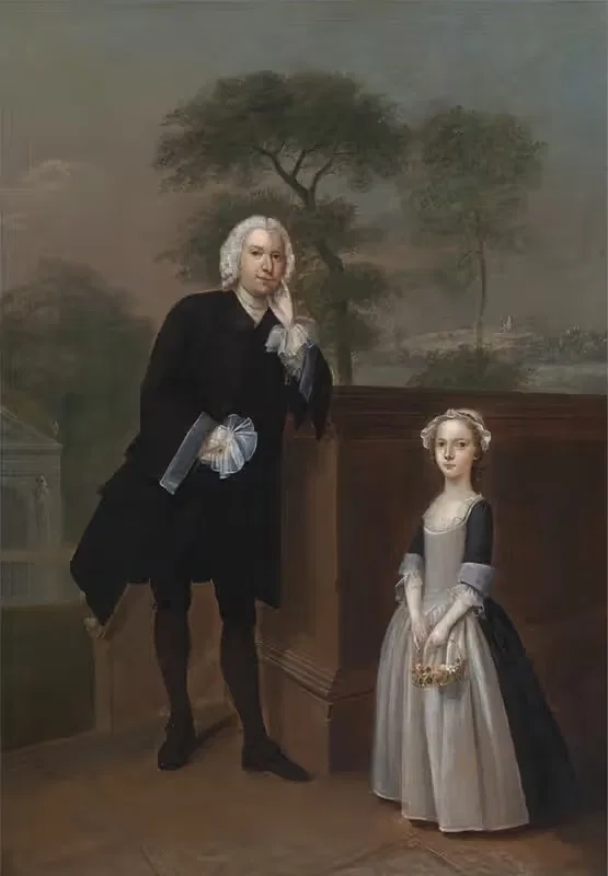 Неизвестный мужчина с дочерью by Артур Девис, 1744 - 1746 — digital art print download