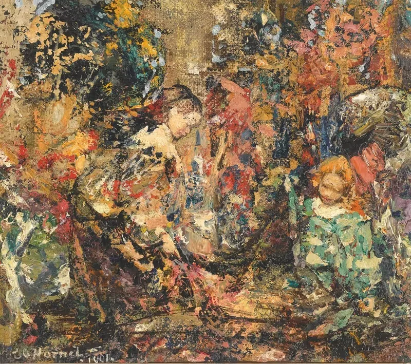 Цветочные девушки by Эдвард Аткинсон Хорнел, 1901 — digital art print download
