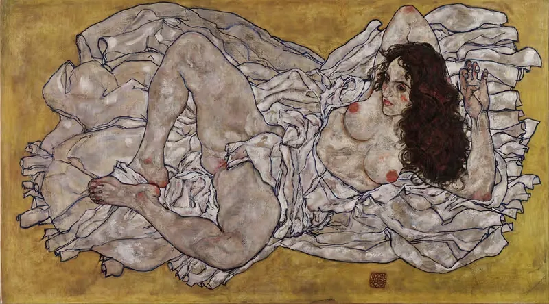 Женщина, лежащая by Эгон Шиле, 1917 — digital art print download