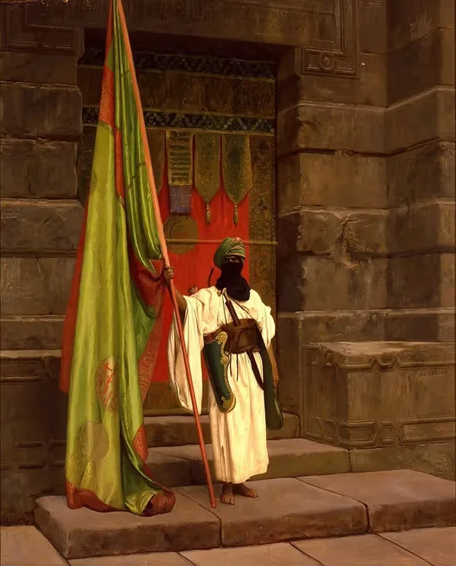 The Standing Bearer, Unfolding The Holy Flag — Jean-Léon Gérôme
