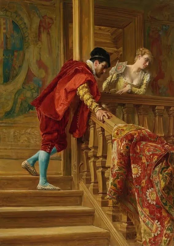 На лестнице (Венецианцы) by Эрнест Мейссонье, 1879 — digital art print download