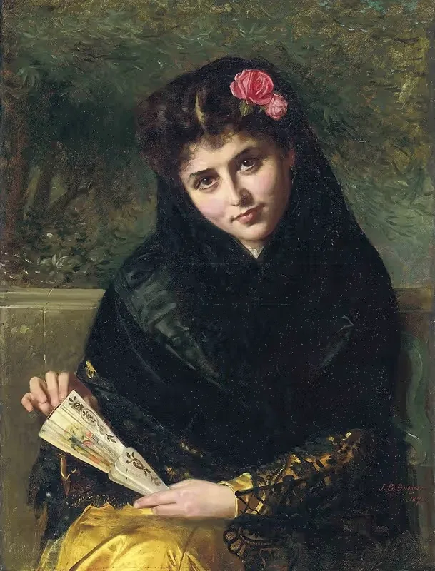 Испанская красавица by Джон Багнолд Берджесс, 1875 — digital art print download