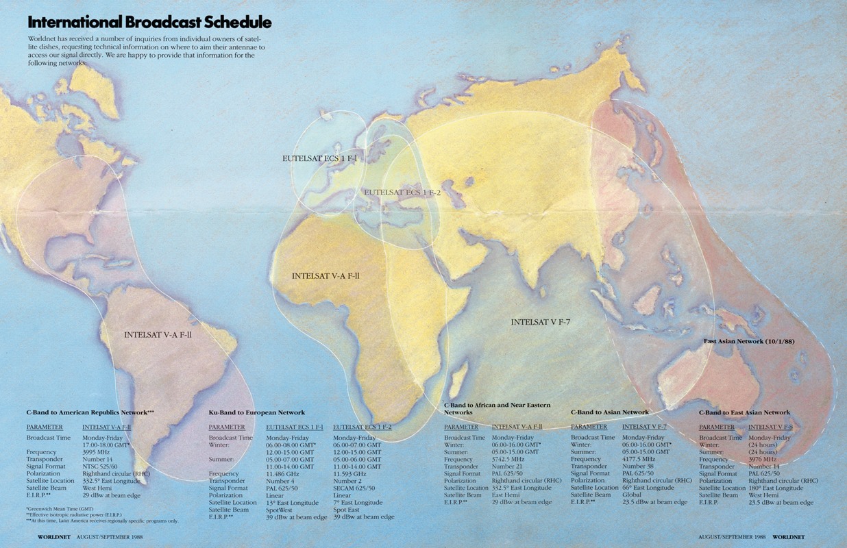 WORLDNET. International Broadcast schedule. by Агентство информации США — digital art print download