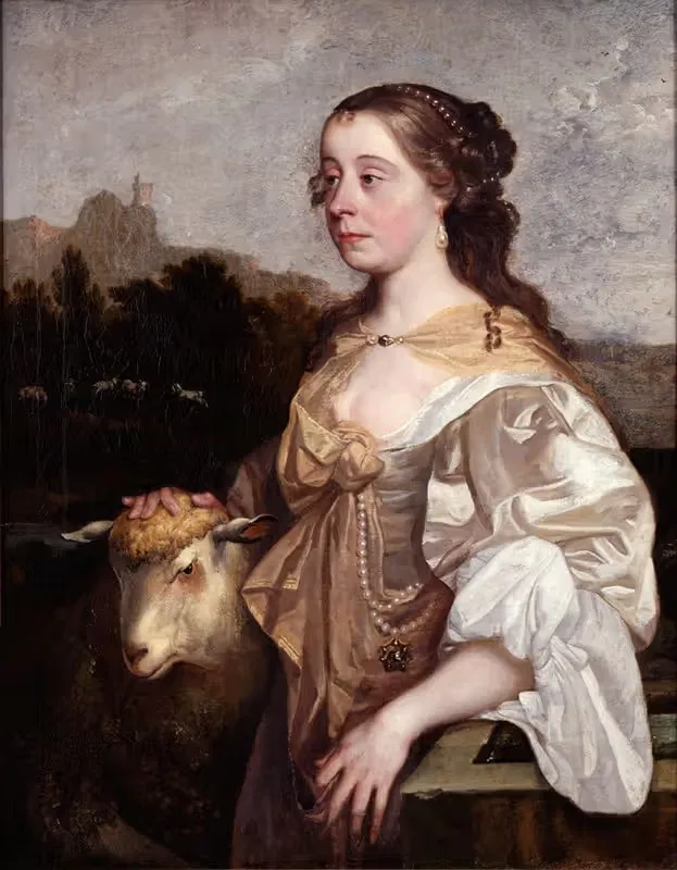 A Lady As A Shepherdess by John Greenhill — digital art print download