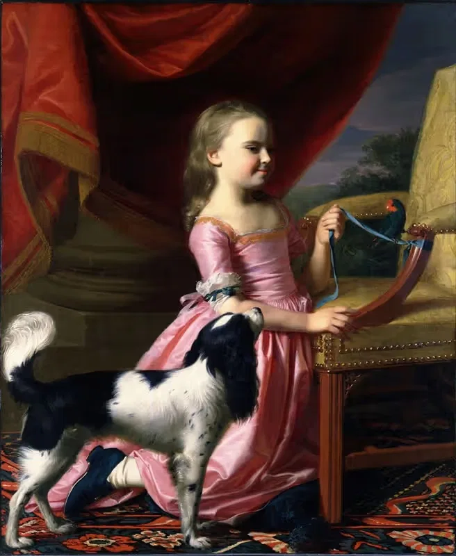 Young Lady With A Bird And A Dog — John Singleton Copley
