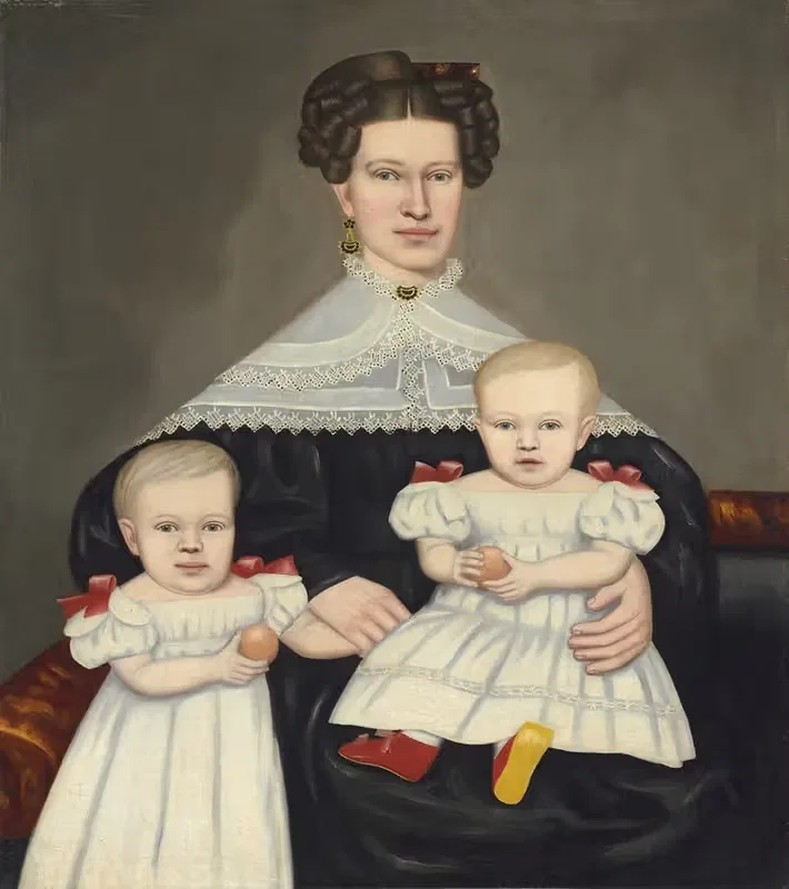 Mrs. Paul Smith Palmer and Her Twins — Erastus Salisbury Field