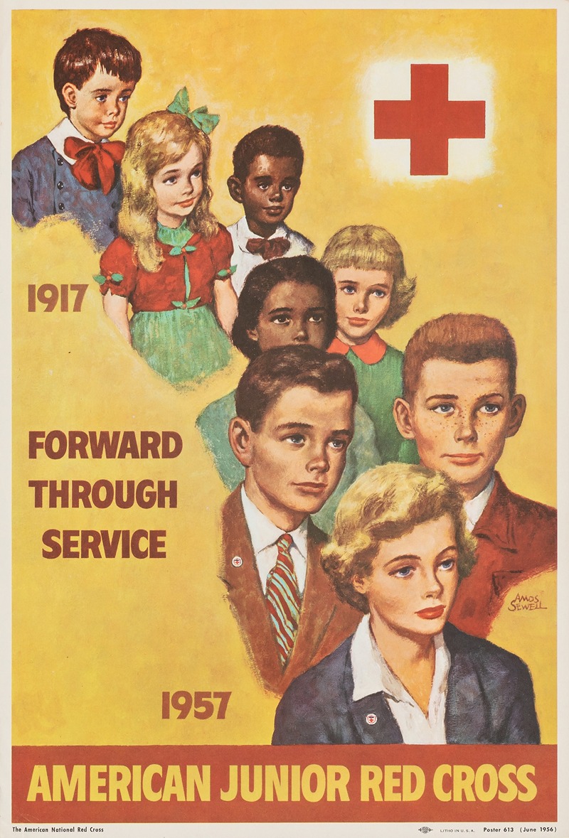 American Junior Red Cross by Amos Sewell, 1956 — digital art print download