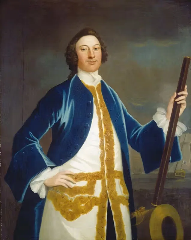 Неопознанный офицер британского флота by Джон Уолластон, c. 1745 — digital art print download