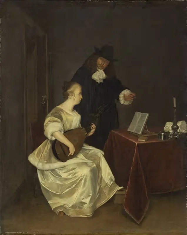 Урок музыки by Студия Жерара тер Борха Младшего, c. 1670 — digital art print download