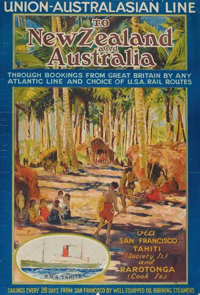 Union-Australian Line to New Zealand and Australia by Шарль Эдвард Диксон, c. 1925 — digital art print download
