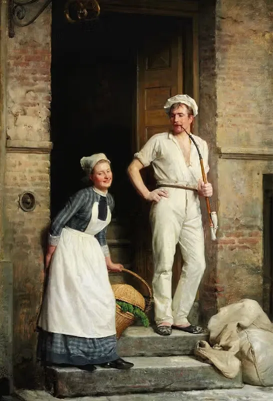 Багер, который охлаждается by Карл Блох, 1888 — digital art print download