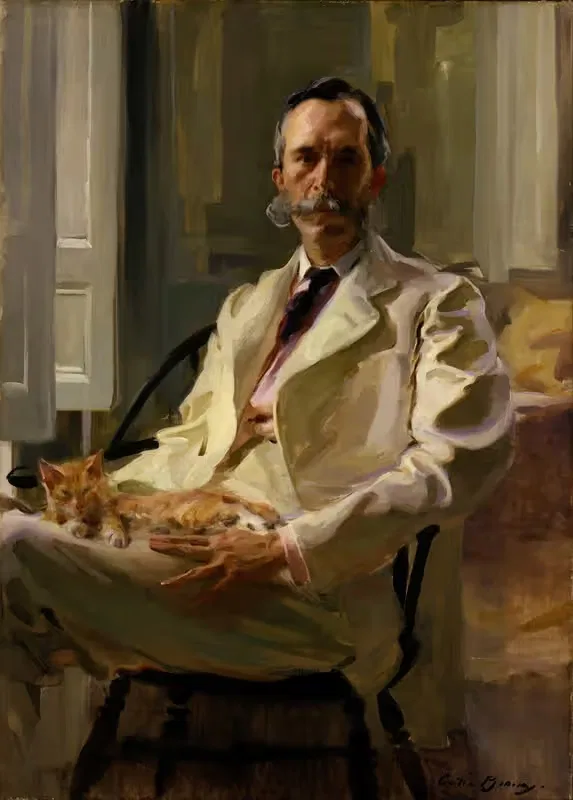 Мужчина с кошкой by Сесилия Бокс — digital art print download