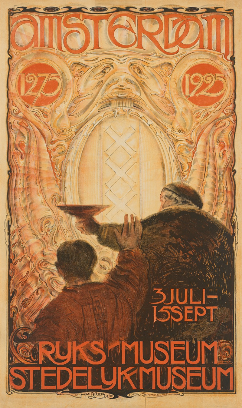 Affiche voor de tentoonstelling Amsterdam 1275-1925 — Huib Luns