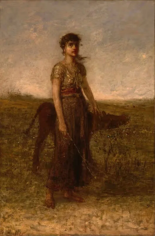 Girl and Calf — George Fuller