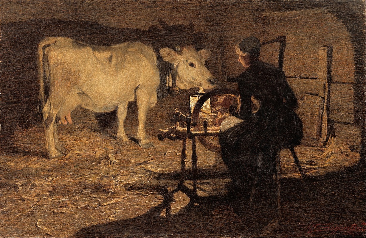 Прядение by Джованни Сегантни, 1891 — digital art print download