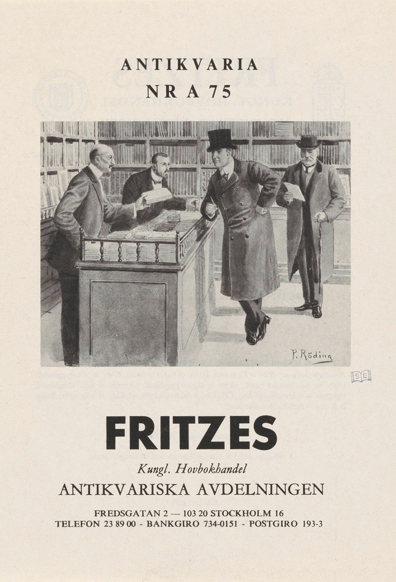 Interieur van een boekhandel by P. Röding, 1975 — digital art print download