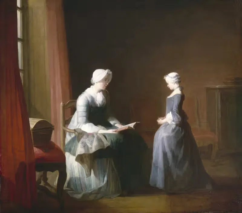 The Good Education by Jean Siméon Chardin — digital art print download