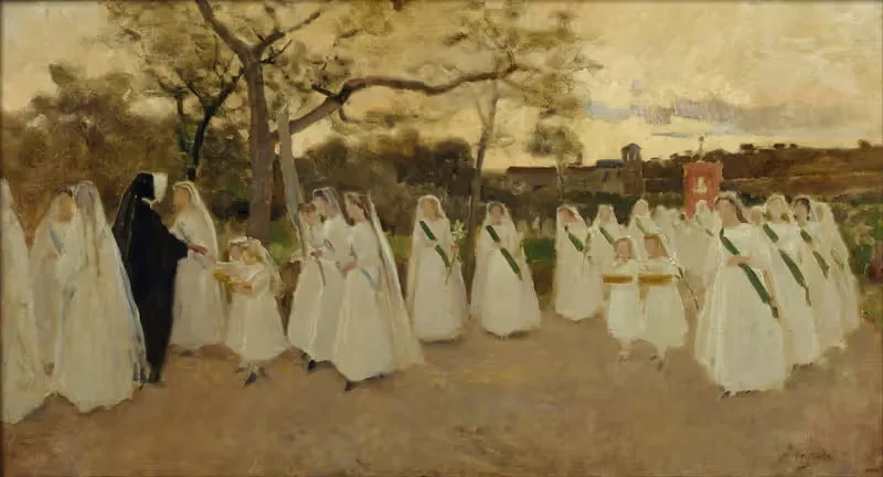 Procession of Schoolgirls — Joaquim Vayreda