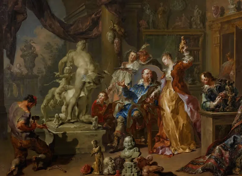 The sculptor's studio by Johann Georg Platzer, 1730 — digital art print download