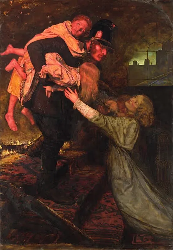 The rescue by Sir John Everett Millais — digital art print download