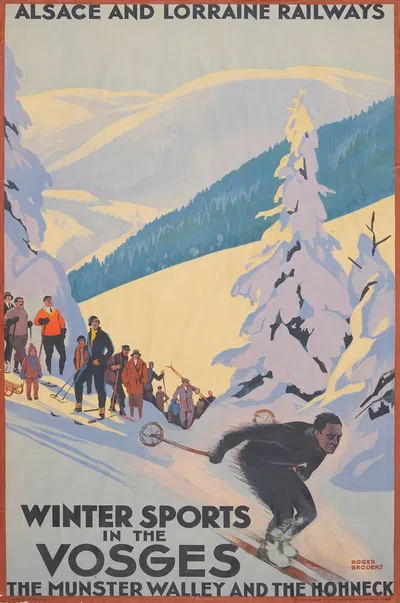 Winter Sports in the Vosges by Рожер Бродерс, c. 1930 — digital art print download