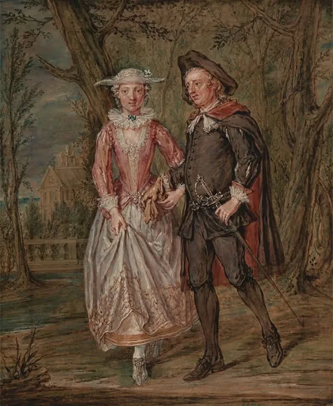 Lovers in a park by Marcellus Laroon the Younger — digital art print download