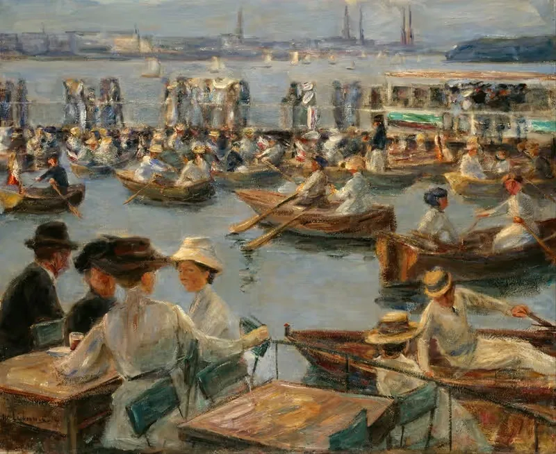 On the Alster in Hamburg — Max Liebermann