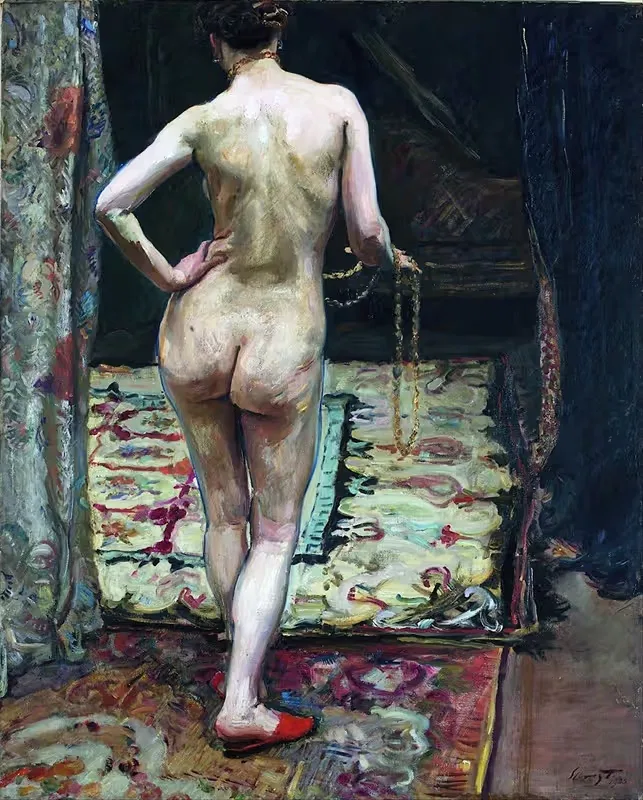 Женская обнаженная фигура сзади by Макс Слевогт, 1905 — digital art print download