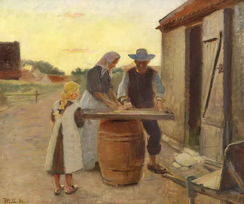 Sysselsat fiskerfamilie — Michael Ancher