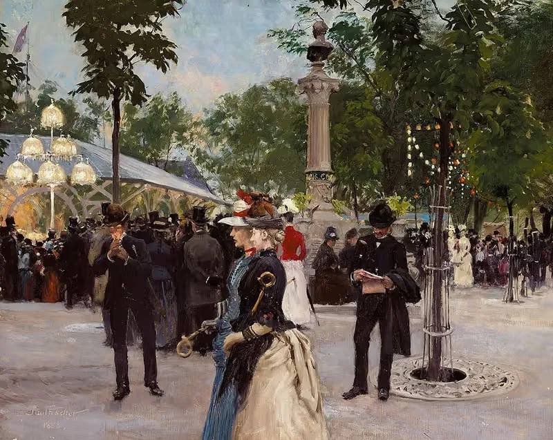 Летний вечер в Тиволи by Поль Фишер, 1888 — digital art print download