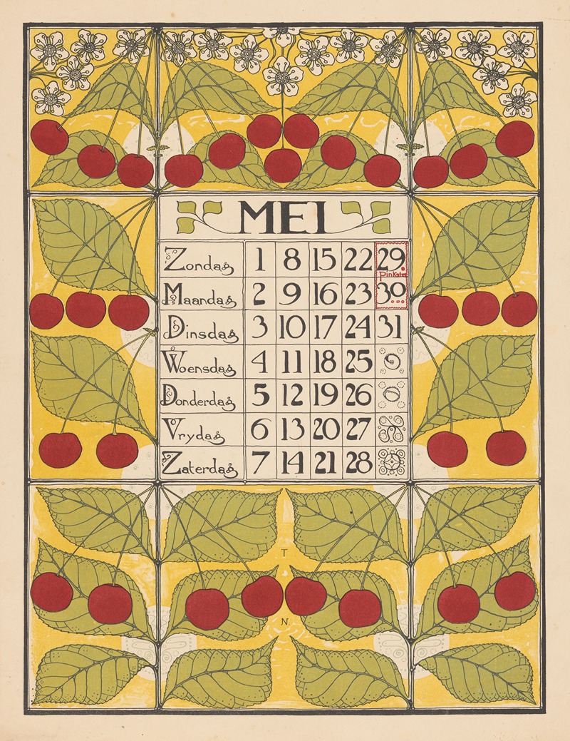 Kalenderblad voor mei 1898 — Тео Нивенхейс