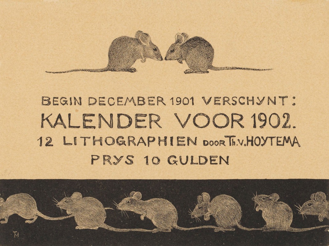 Aankondiging voor kalender 1902 by Тео ван Хойтема, 1878 - 1901 — digital art print download