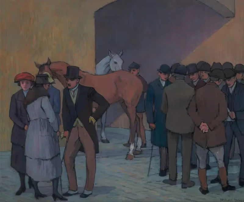 Утро в Таттерсале by Роберт Полхилл Беван, 1921 — digital art print download