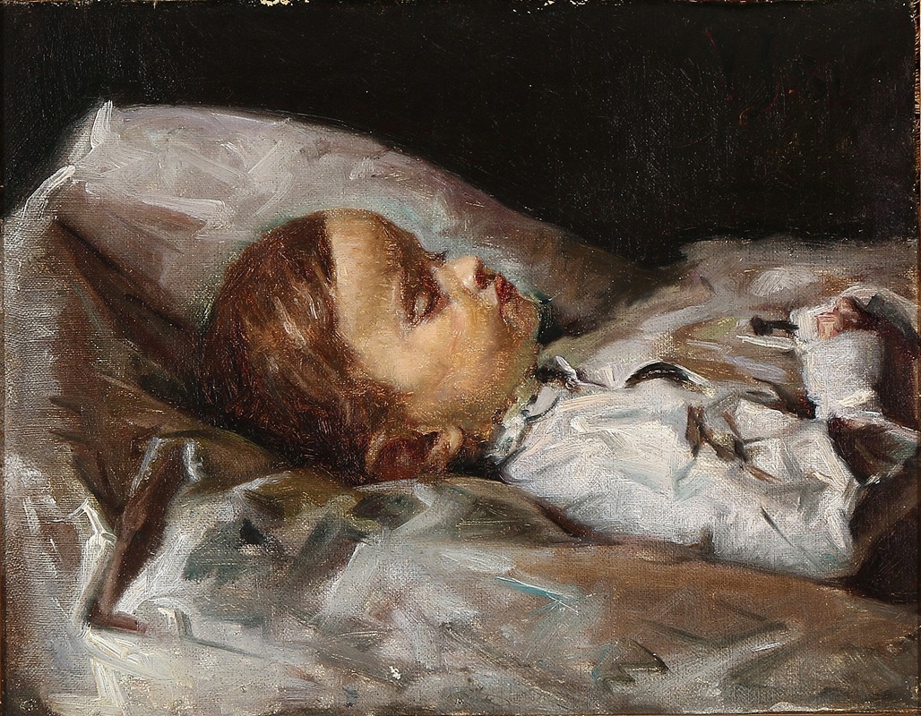 Мёртвый ребёнок by Вигго Йохансен, 1881 — digital art print download